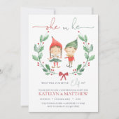 Kerstmis Elf Gender Reopenbaart Uitnodiging (Voorkant)