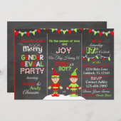 Kerstmis Elf Gender Reopenbaart Uitnodiging (Voorkant / Achterkant)