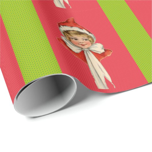 Kerstmis  Elf Girl Cadeaupapier (Rol Hoek)