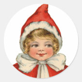 Kerstmis Elf Girl Ronde Sticker (Voorkant)