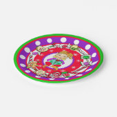 Kerstmis, Elf Girl Whimsical Snoep Polka Dot Papieren Bordje (Gekanteld)