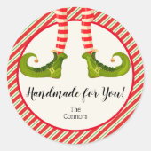 Kerstmis, Elf Homemade Goods Holiday Baking Ronde Sticker (Voorkant)