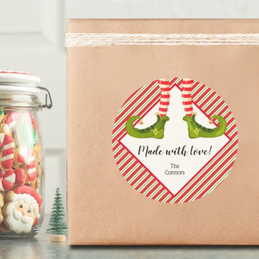 Kerstmis, Elf Homemade Goods Holiday Baking Ronde Sticker