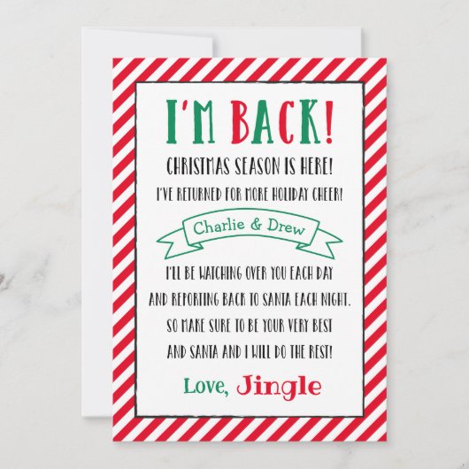 Kerstmis, Elf ik ben de Aangepaste feestdag brief Feestdagenkaart (Voorkant)