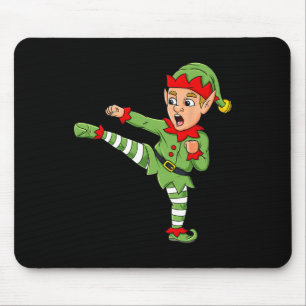 Kerstmis Elf Karate Funny Boys Girl Kinder Family Muismat