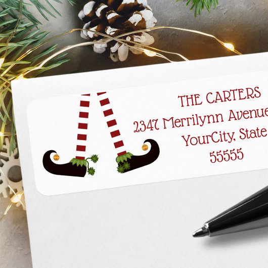 Kerstmis Elf Legs Etiket