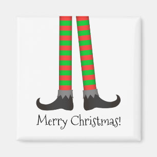 Kerstmis - Elf Legs Magnet - Gestreepte kostuum