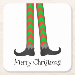 Kerstmis - Elf Legs Onderzetter - Chevron Costume
