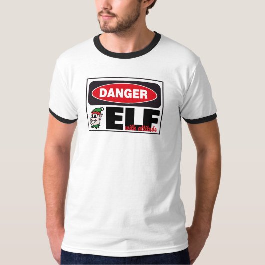 Kerstmis, Elf met standgevaar T-shirt (Voorkant)