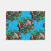 Kerstmis Elf met Wreath Fleece Deken (Voorkant (Horizontaal))