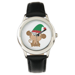 Kerstmis Elf Monkey Horloge