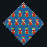 Kerstmis - Elf Pattern op Blue Bandana<br><div class="desc">Kerstavond patroon op blauwe achtergrond.</div>