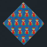 Kerstmis - Elf Pattern op Blue Bandana<br><div class="desc">Kerstavond patroon op blauwe achtergrond.</div>