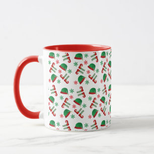 Kerstmis, Elf Pattern Snowflakes Red Mok