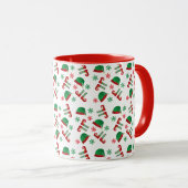 Kerstmis, Elf Pattern Snowflakes Red Mok (Voorkant rechts)