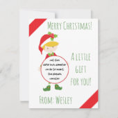 Kerstmis, Elf Play Doh Gift Card, Boy Elf, Holiday Kaart (Voorkant)