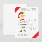 Kerstmis, Elf Play Doh Gift Card, Boy Elf, Holiday Kaart (Voorkant / Achterkant)