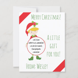 Kerstmis, Elf Play Doh Gift Card, Boy Elf, Holiday Kaart