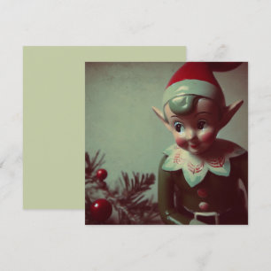 Kerstmis Elf Retro Kerstmis Feestdagenkaart
