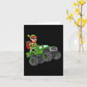 Kerstmis - Elf Riding Monster Truck Boys Kinder Fa Kaart (Gele Bloem)