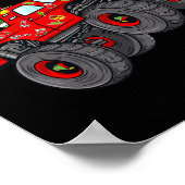 Kerstmis - Elf Riding Monster Truck Boys Kinder Fa Poster