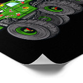 Kerstmis - Elf Riding Monster Truck Boys Kinder Fa Poster (Hoek)