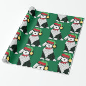 Kerstmis Elf Sheepadoodle Green Cadeaupapier (Uitgerold)