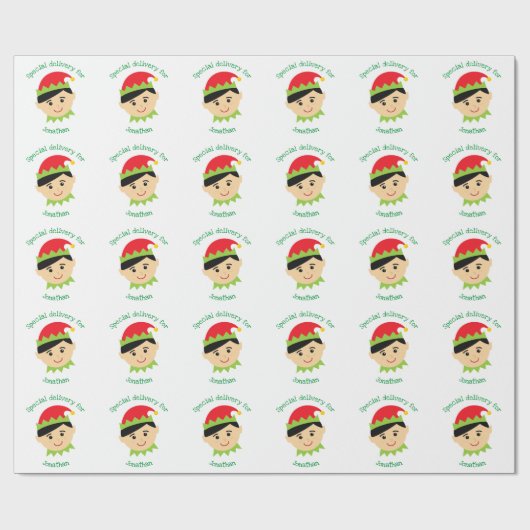 Kerstmis - Elf speciale bezorger - kinder kinderen Cadeaupapier (Vlak)