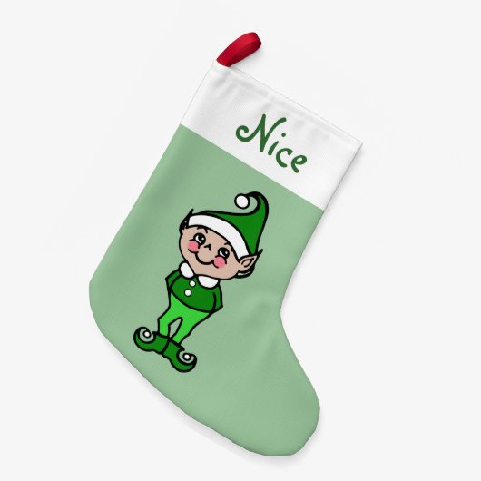 Kerstmis Elf Stocking Kleine Kerstsok (Voorkant (Hangend))