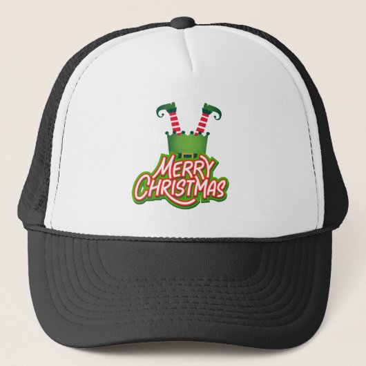 Kerstmis Elf Trucker Pet (Voorkant)