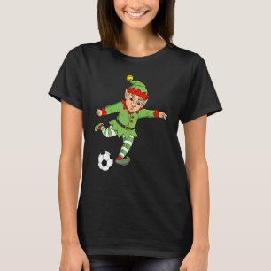 Kerstmis Elf Voetbal jongens meisjes Kind T-shirt