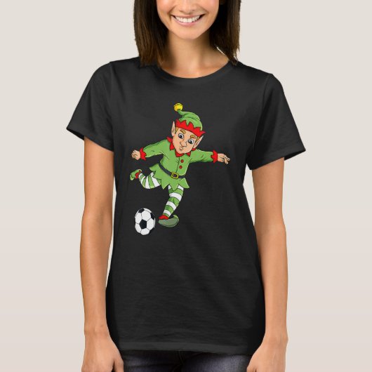 Kerstmis Elf Voetbal jongens meisjes Kind T-shirt (Voorkant)