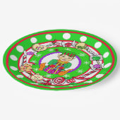 Kerstmis, Elf Whimsical Snoep Polka Dot Papieren Bordje (Gekanteld)