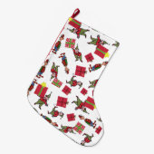 Kerstmis Elfen fleece Kerstmis kous LG Grote Kerstsok (Voorkant (Hangend))