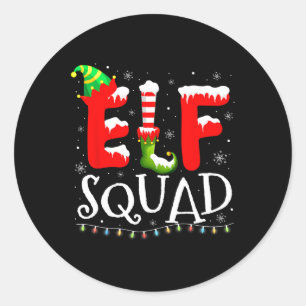 Kerstmis Elfenfamilie Matching Elf Team Ronde Sticker