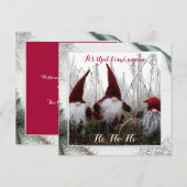 Kerstmis Elves Ho Ho Glitter Fun Flat Kaart (Voorkant / Achterkant)