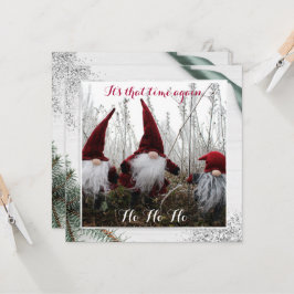 Kerstmis Elves Ho Ho Glitter Fun Flat Kaart