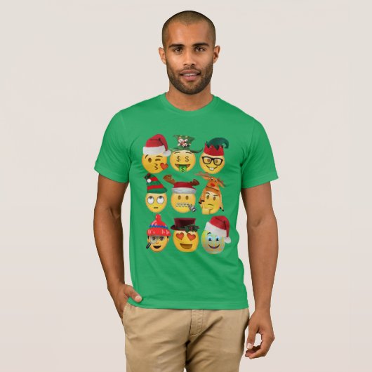 Kerstmis Emoji Collectie Funny Chritmas T-shirt (Voorkant volledig)