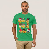 kerstmis emoji collectie grappig hemddesign t-shirt (Voorkant volledig)