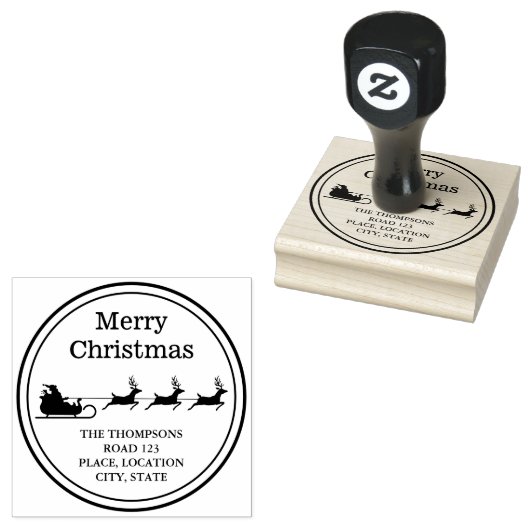 Kerstmis en aangepast adres voor kerstmis rubberstempel (Gestempeld)