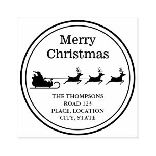 Kerstmis en aangepast adres voor kerstmis rubberstempel