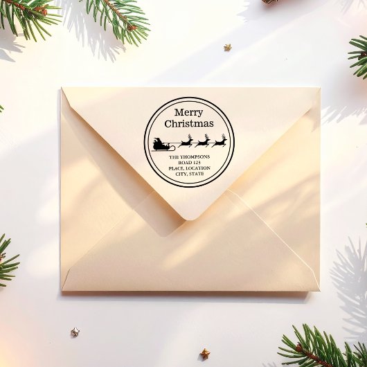 Kerstmis en aangepast adres voor kerstmis rubberstempel