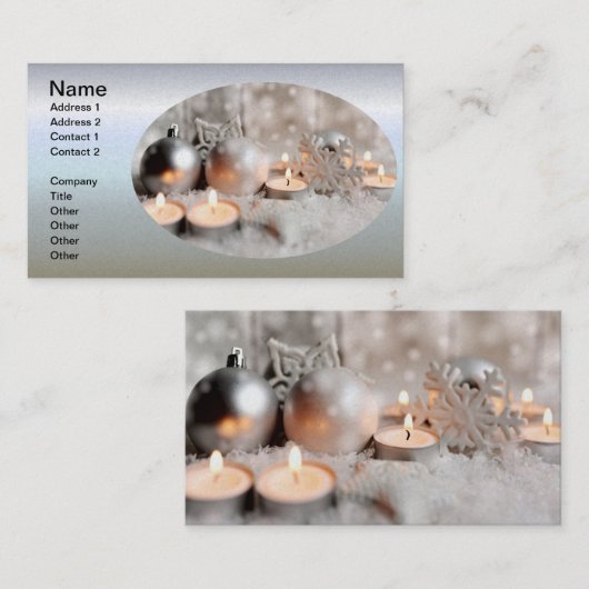 Kerstmis en advent-decoratie visitekaartje (Voorkant / Achterkant)