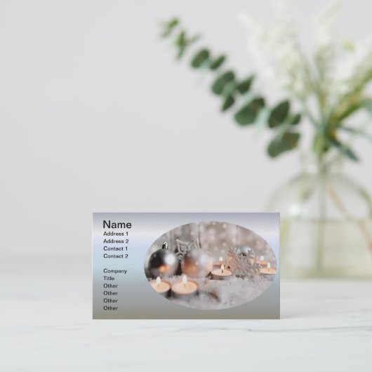 Kerstmis en advent-decoratie visitekaartje (Staand voorkant)