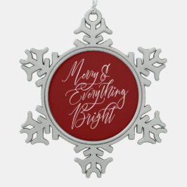 Kerstmis en Alles Helder Rood en Wit Tin Sneeuwvlok Ornament