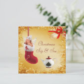 Kerstmis en Baby en theepot Baby shower Kaart (Staand voorkant)