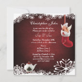 Kerstmis en Baby en theepot Baby shower Kaart (Achterkant)