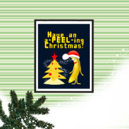 Kerstmis en banaan poster