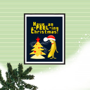 Kerstmis en banaan poster