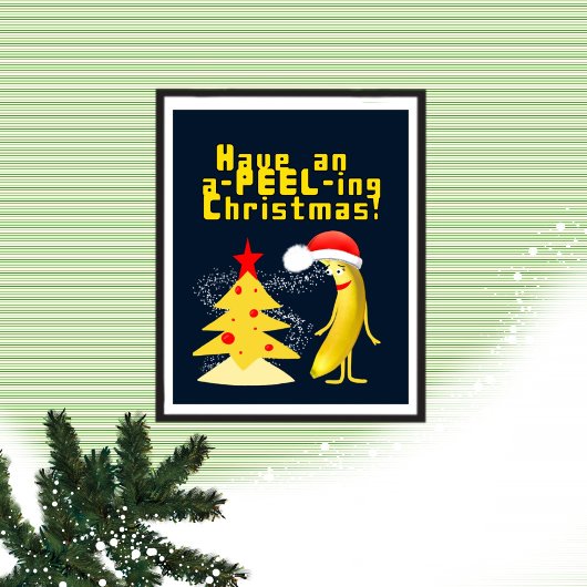 Kerstmis en banaan poster